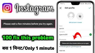 instagram username change problem please wait a few minutes before you try again 