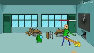 among us vs балди озвучка анимация на русском