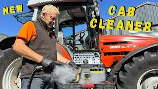 How Dirty Is this Tractor Cab? We use NEW Karcher Machines to get the Job Done!