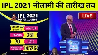 IPL 2021 Auction Date || Big Update On IPL 2021 Mini Auction (Date, Time, Venue & Players List)