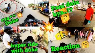 Ktm Duke 250 vs Pulsar Rs200 street Racing | Market reaction 🤗 | duke Almost cra**💥 #brbikervikki