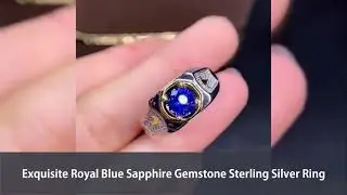Exquisite Royal Blue Sapphire Gemstone Sterling Silver Ring