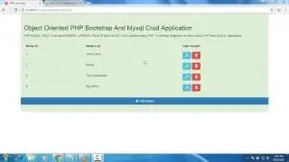 Object Oriented PHP Bootstrap & Mysql CRUD DEMO