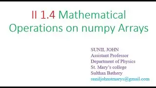 II 1 4 mathematical operations on arrays
