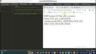PHP Lecture 68 File put contents
