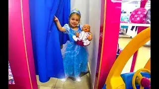 Doll Baby Born and Cinderella shopping at a toy store LIKE MOM Videos for girls and kids Baby Doll