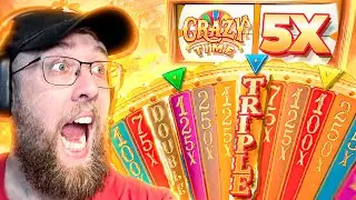 BIG BET ON INSANE 5X TOP SLOT CRAZY TIME GAME SHOW!