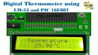 Microcontroller PIC16F887 Video 42 Digital thermometer using LM35 and PIC16F887