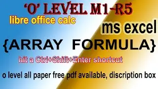 array formula in calc || excel