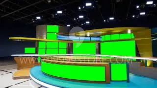 Virtual Set Green Screen 4K - News 85