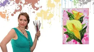 Рисуем каллы акрилом или гуашью