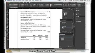 InDesign styles for menus