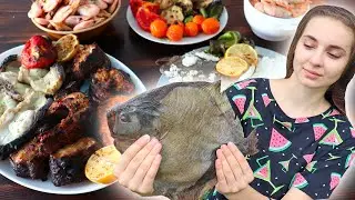 Cooking SHARK on the grill, flounder in salt and WHITE AMUR in Japanese sauce