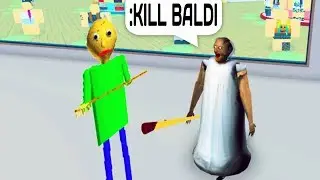 BALDI VS GRANNY WITH ADMIN COMMANDS IN ROBLOX!