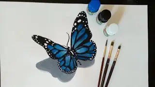 Butterfly painting step by step // poster colour painting