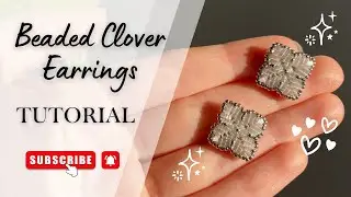 Clover Beaded Stud Earrings / DIY Tutorial