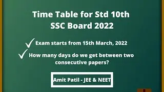 Class 10th timetable 2022 || SSC Board || #ssc2022 #amitpatiljeeneet