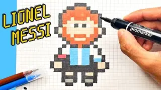 How to draw LIONEL MESSI - Step by Step PIXEL ART Tutorial