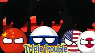 Triple trouble but Ukraine, America, Russia, China, and Japan sing it (Countryballs remastered)