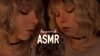 layered ASMR | 200% Close Up Clicky Mouth Sounds & Unintelligible Whispering - Fireplace Ambience