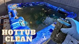 Cleaning this hottub that’s been left for 4 years! 🤢