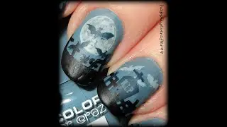 Graveyard Scene Nail Art Stamping