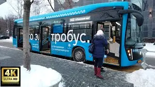 т42 маршрут электробуса. 20.01.2021 год. Москва.