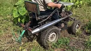 Самодельный трактор с двигателем иж. Первый выезд.