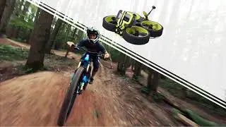 Съемка велогонок в лесу на FPV дрон Cinewhoop