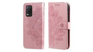 7-petal Flowers Embossing Pattern Horizontal Flip PU Leather Case