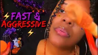 ASMR FAST & AGGRESSIVE MAKEUP APPLICATION ON YOU 😡⚡💄 (STRONG TINGLES)