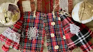 Stitched Fabric Christmas Tags 🎁🔖🎄- #craft #christmas #creative #thestillroomjournals