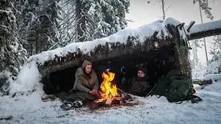 Winter Bushcraft Survival: -15°C / 5°F, Moose Encounter & Hard Lessons
