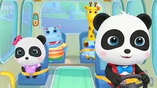 ❤ Little Panda School Bus | Go Shopping | Kids Cartoon | Kids Videos | BabyBus Game