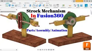 Autodesk Fusion360 Tutorial | Designing Strock Mechanism With Parts, Assembly, And Animation