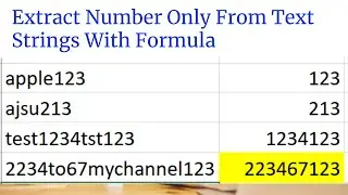 How to Extract Number Only From Text Strings With Formula | Time Saving trick