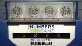 Midday Numbers Game Drawing: Monday, January 9, 2012