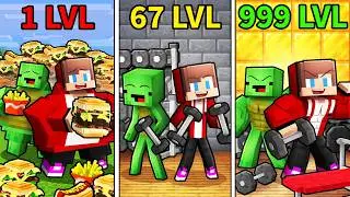 JJ and Mikey: From FAT To STRONG Evolution in Minecraft!
