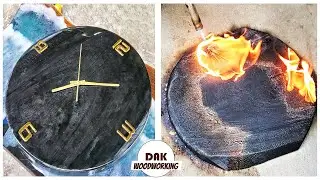 Fire Epoxy Clock || Wood Projects | DAK Woodworking