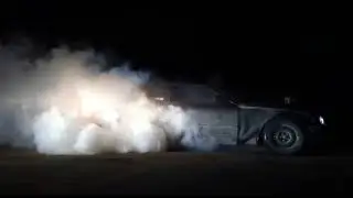 bmw e36 burnout with fireworks