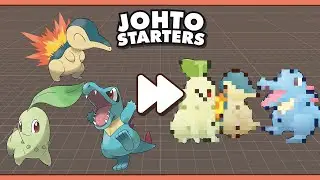 I modeled Chikorita, Cyndaquil and Totodile! [Blender][3D Painter]