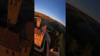 tramonto presso il castello di Grinzane Cavour riprese dji Avata ￼ ￼