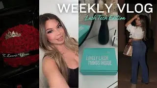 LASH TECH VLOG | STRUGGLES OF MAKING CONTENT + SURPRISE FLOWERS  + LASHBOX LA UNBOXING + MOVING OUT