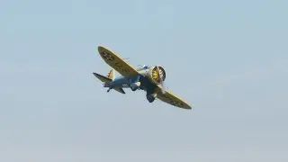 Best Propeller Sound Ever? Boeing P-26 Peashooter! - Flying Legends 2014
