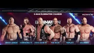 WWE 2k18 Dream match: 6 Man Elimination Chamber - Brock | HBK | Austin | Rock | Triple H | Goldberg
