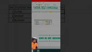 Microsoft Excel Me Date Se Day Pata Karna #advanceexcel #advanceexcel #microsoftexcel