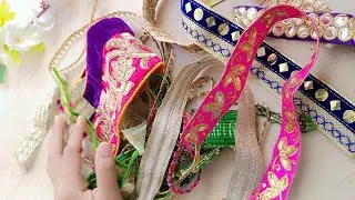 Unique and Beautiful Thali Decoration From Waste 😱|| Reusing Waste Lace Pieces .