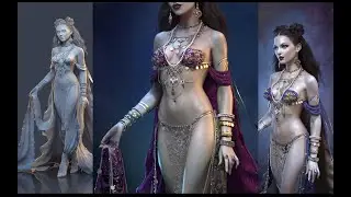 Фрагменты видео "Сафнира" (создание персонажа в ZBrush, 70 минут)