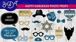 Happy Hanukkah - DIY Chanukah Photo Booth Props Kit | Big Dot of Happiness