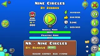 Nine Circles 100% by Zobros | Hard Demon | Geometry Dash